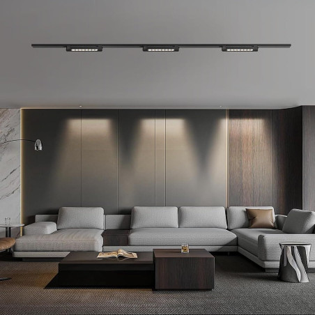 Projetor LED de calha linear 36W preto ajustável