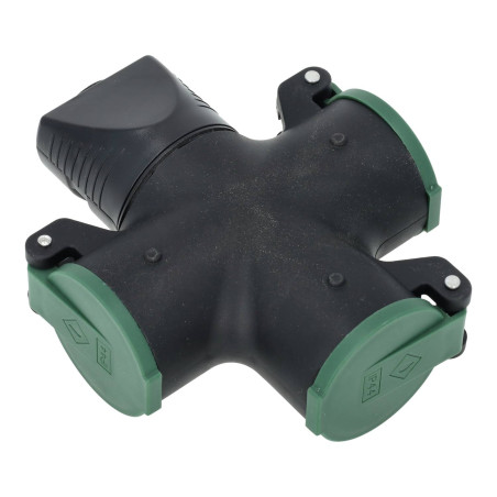 Schuko triple female plug 16A 250V