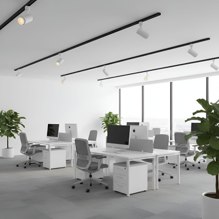 Projetor de calha LED branco de 30W ângulo ajustável 3CCT