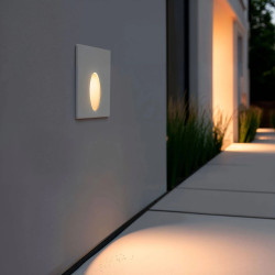 Segnapasso LED Esterno 3W Incasso Parete Ovale Bianco