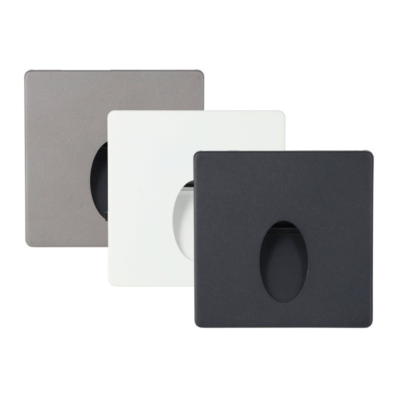 Balise LED Extérieure 3W Encastrable Murale Carré Ovale Blanc, Noir et Gris.