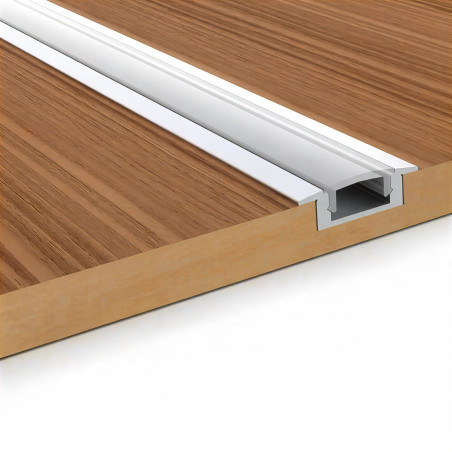 Perfil rectangular aluminio tira led 1 m con pestañas