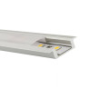 Perfil rectangular aluminio tira led 2 m con pestañas