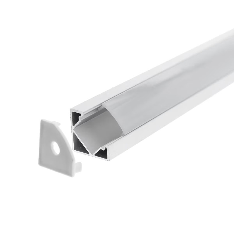 Profilo Angolare Simmetrico ARCANSAS In Alluminio Per LED Grigio Lucido L 2 M 20x20 Mm 36609755