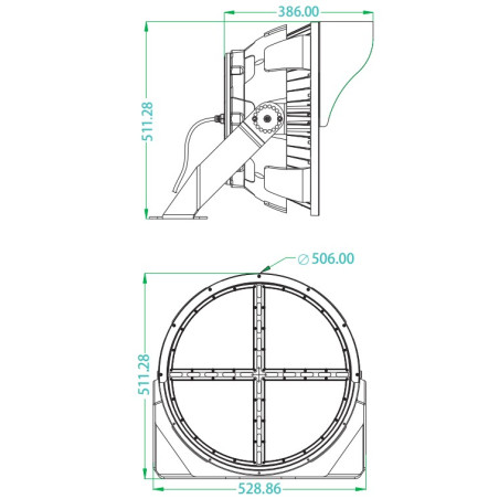 LED projector ESTÁDIO redondo 500W LUMILEDS - Mean Well