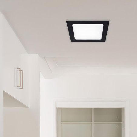 Downlight panel 18W cuadrado NEGRO