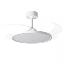 Ventilador de teto branco com pás retráteis e luz LED 3CCT com controlo remoto