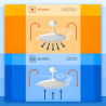 Deckenventilator mit ausfahrbaren Flügeln und 3CCT LED-Licht mit Fernbedienung