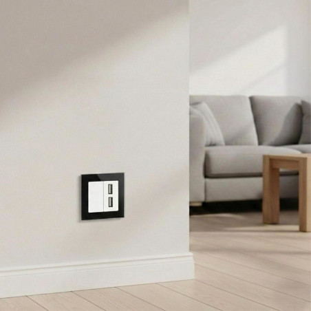 Doppia base modulare USB da incasso