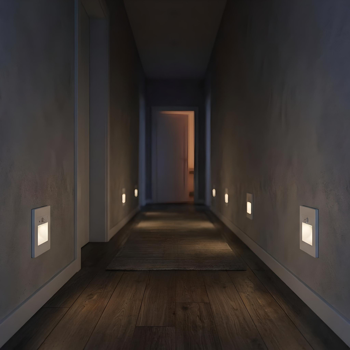 Baliza LED 1.5W con Sensor Movimiento + Crepuscular Blanco IP20