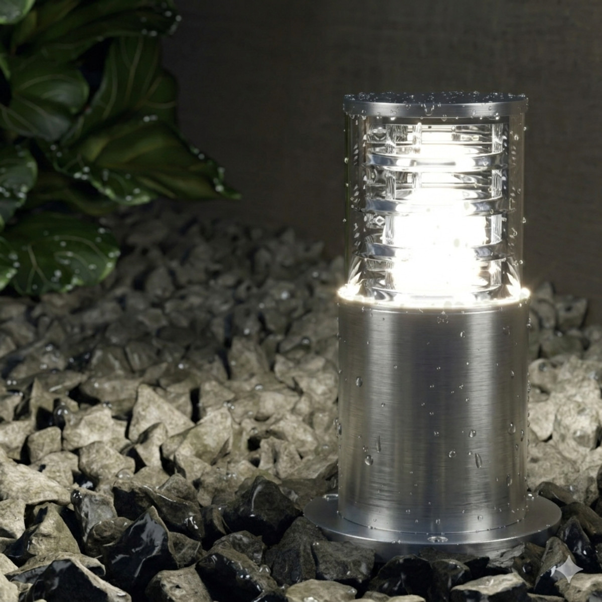 Baliza LED Sobremuro Exterior E27 Color Plata IP42