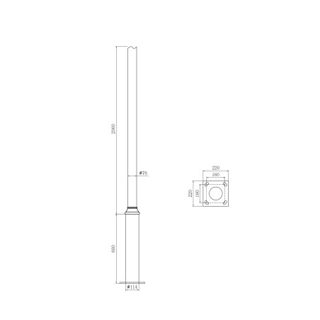 Colonna 2,6m per villa lampione