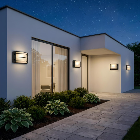 Luz de parede CURVE2 IP54 E27 preto