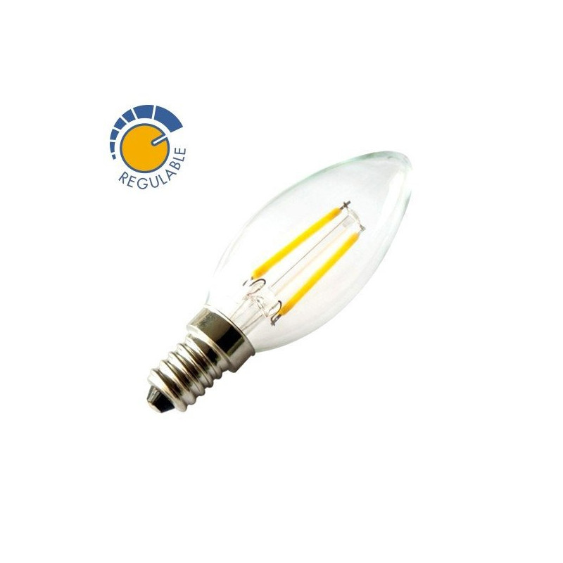 LED Filament Bulb - Candle, 2W, 360º
