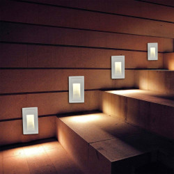 Baliza LED Exterior 3W Embutida Vertical 57x103mm branco