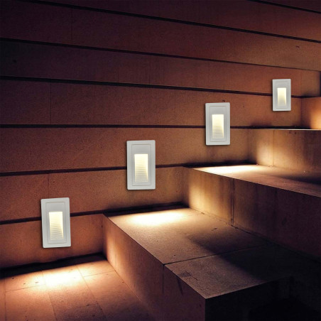 Balise LED Extérieure 3W Encastrable Verticale 57x103mm blanc