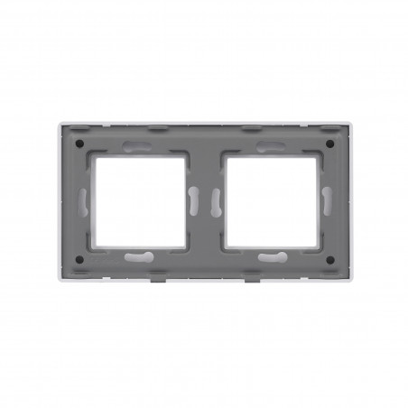 Frame Brushed Aluminium Frame 2 Gang Crystal Series