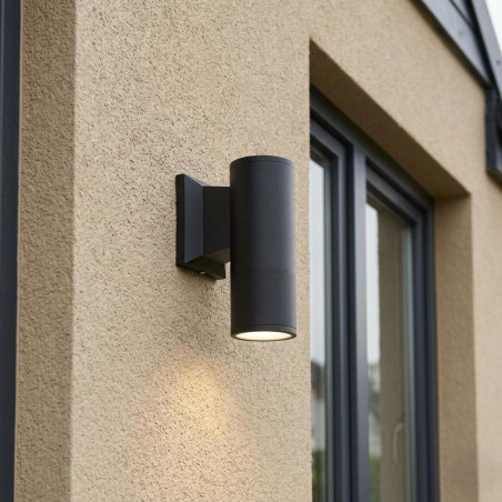 APPLIQUE MURALE EN ALUMINIUM 1XGU10 NOIR IP54