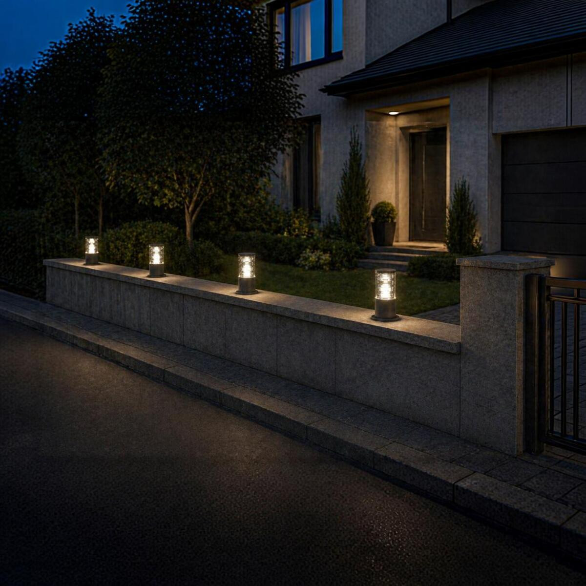 Baliza LED Sobremuro Exterior E27 Color Negro IP42