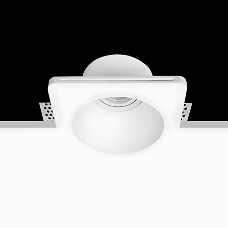 Spot encastrable en plâtre/placo rond incurvé 100x100mm pour Ampoule GU10