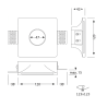 Spot encastrable en plâtre/placo rond incurvé 120x120mm pour Ampoule GU10