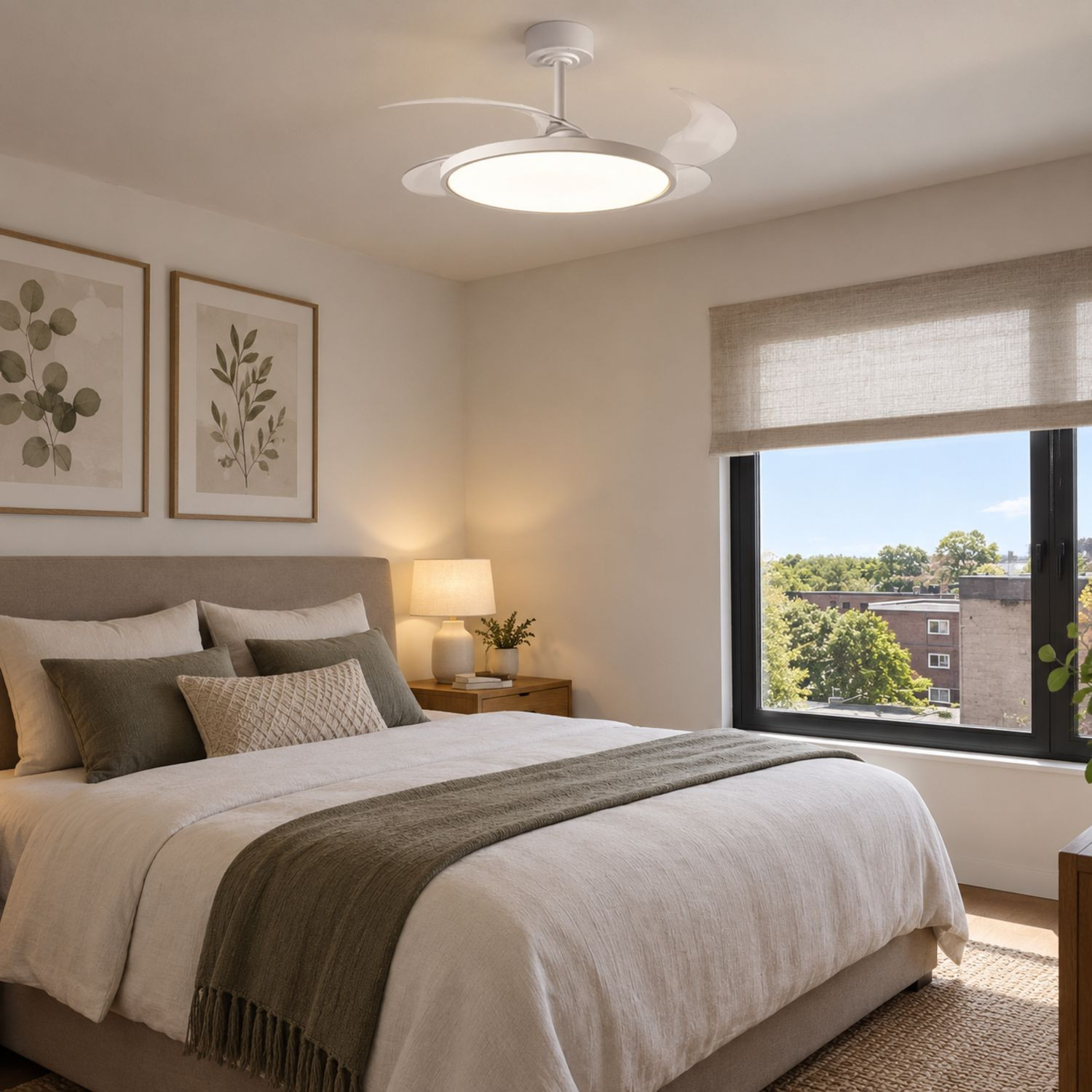 Ventilador techo LED Slim retractil