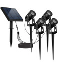 Kit de 4 Focos Solares LED de Exterior con Panel Solar 1W IP65