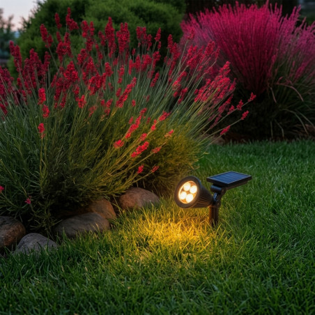 Foco Spot Solar LED 2W con pincho IP65