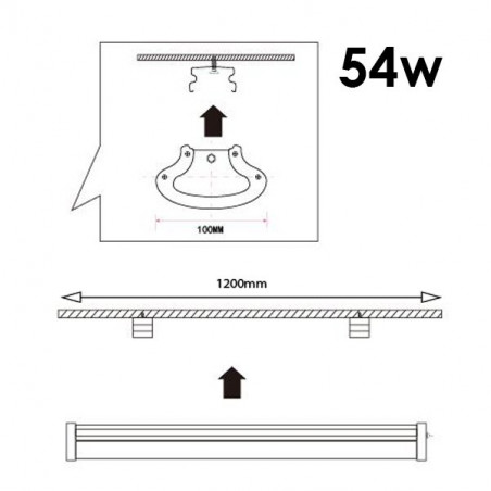 Waterproof LED bar 54W IP65