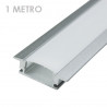 Profil rectangulaire en aluminium pour bande de leds de 1 m avec languettes