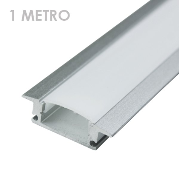 Rechteckiges Profil Aluminiumleiste LED 1 m mit Laschen