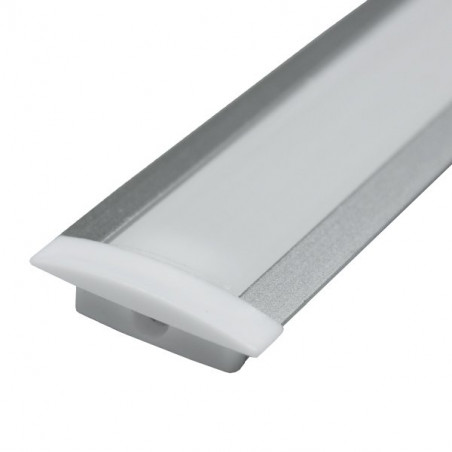 Profile for 1 m LED Strips - Rectangular, Aluminium, Clips
