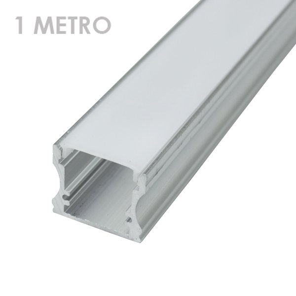 Striscia rettangolare profilata in alluminio led 19 x 19 x 1000mm