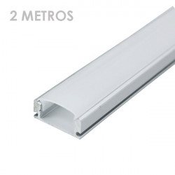 Perfil rectangular aluminio tira led 2 m