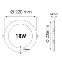 Downlight panel 18W redondo