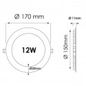 Pannello downlight 12W rotondo