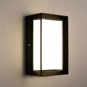 LED E27 square black wall lamp IP54