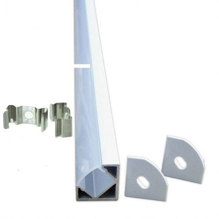 Profilo angolare striscia alluminio led 1 m