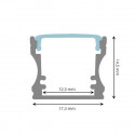 Profile for 1 m LED Strips - Rectangular, Aluminium, 17,5 x 14,5 x 1000mm clips