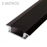 Black Profile for 2m LED Strips - Rectangular, Aluminium, Clips