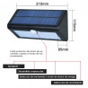 Aplique solar LED detector presencia 5W luz permanente