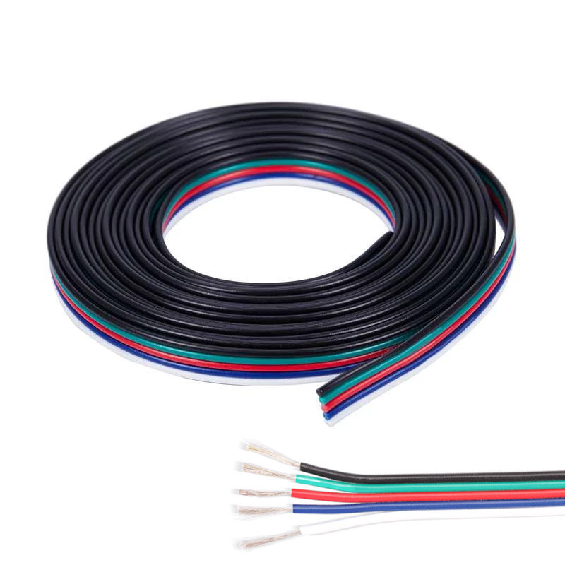Prolunga RGBW 5 Metri 5 Pin | Cavo Plug & Play Per Strisce LED RGB + Bianco | Collegamento Per Controller