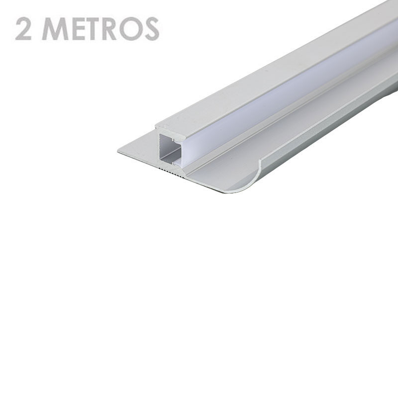 Profil aluminium bande LED blanche 2m pour prise - lumière indirecte