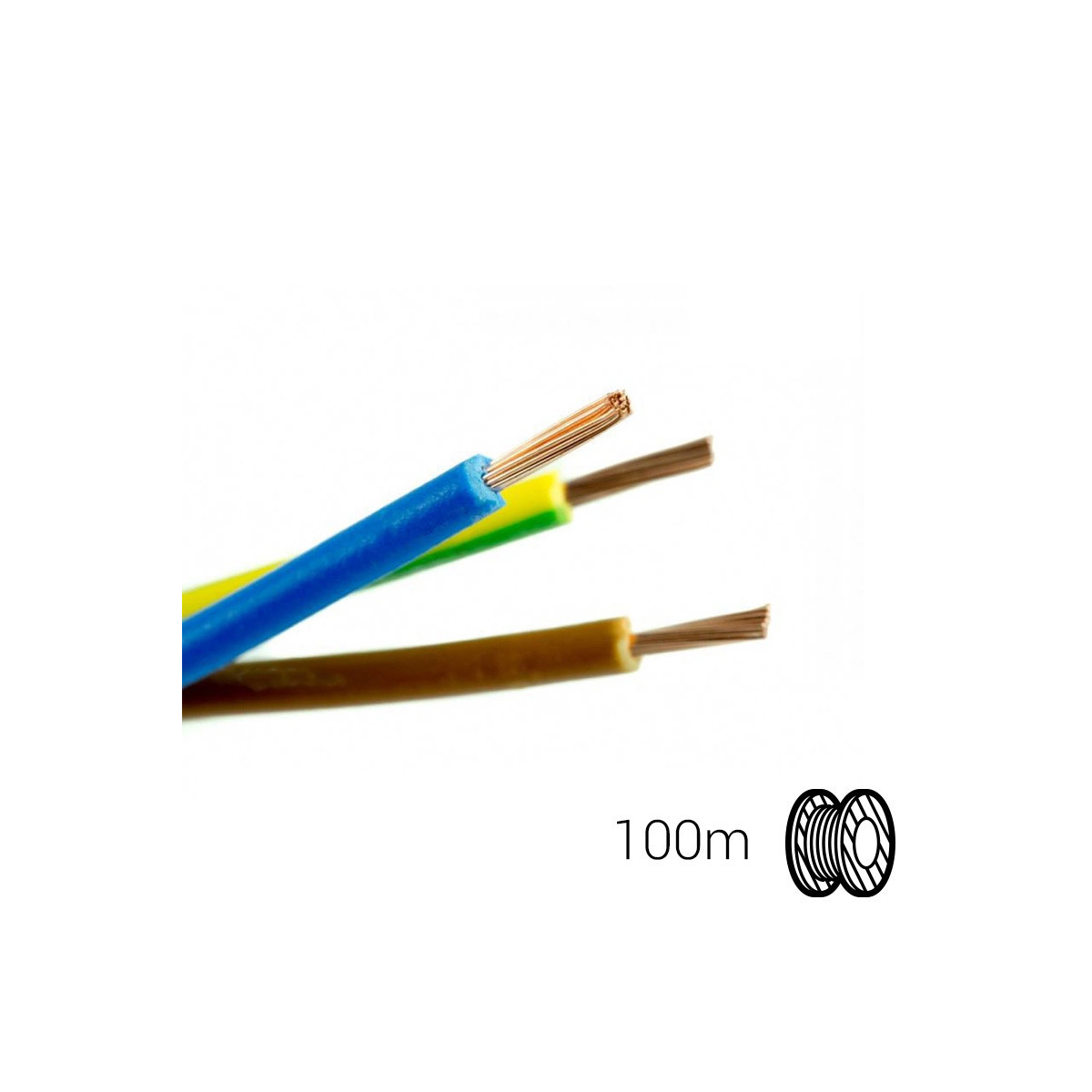 Rouleau 100m Gaine Câble Électrique 3x1.5mm² Blanc 1kV RV-K - Ledkia