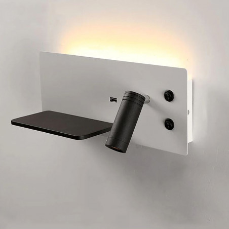 7+3W LED wall light with USB left