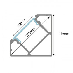 Angle profile aluminium strip led 2 m