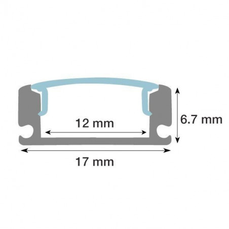 Rectangular profile aluminum strip led 2 m