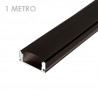 Perfil rectangular aluminio tira led 1m negro