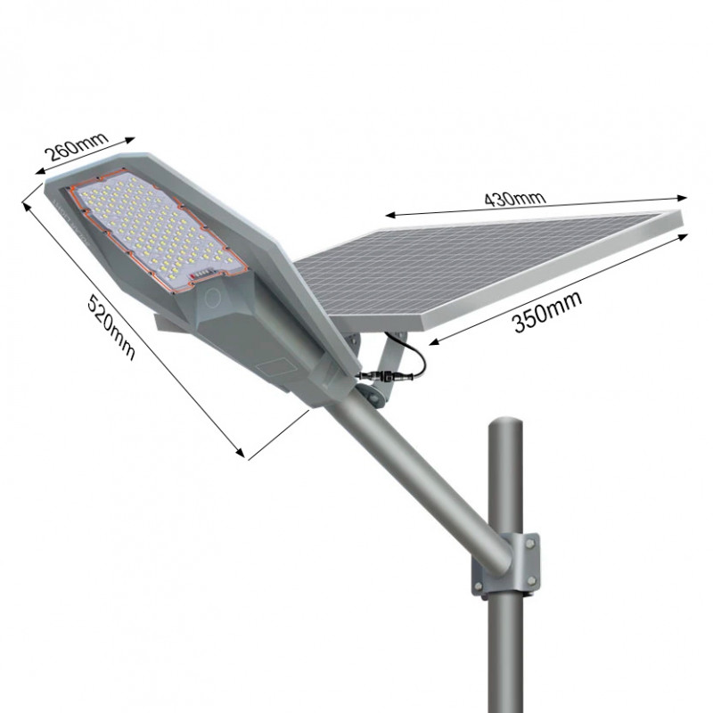 Lampadaire solaire LED 100W avec télécommande