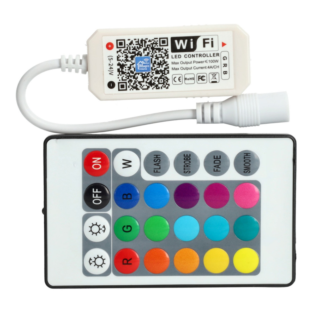 Controlador WIFI con mando a distancia tira led RGB 12/24V